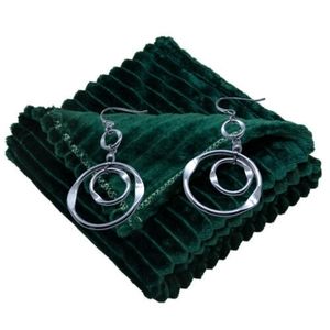 Silver Plated Double Hoop Dangling Earrings